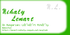 mihaly lenart business card